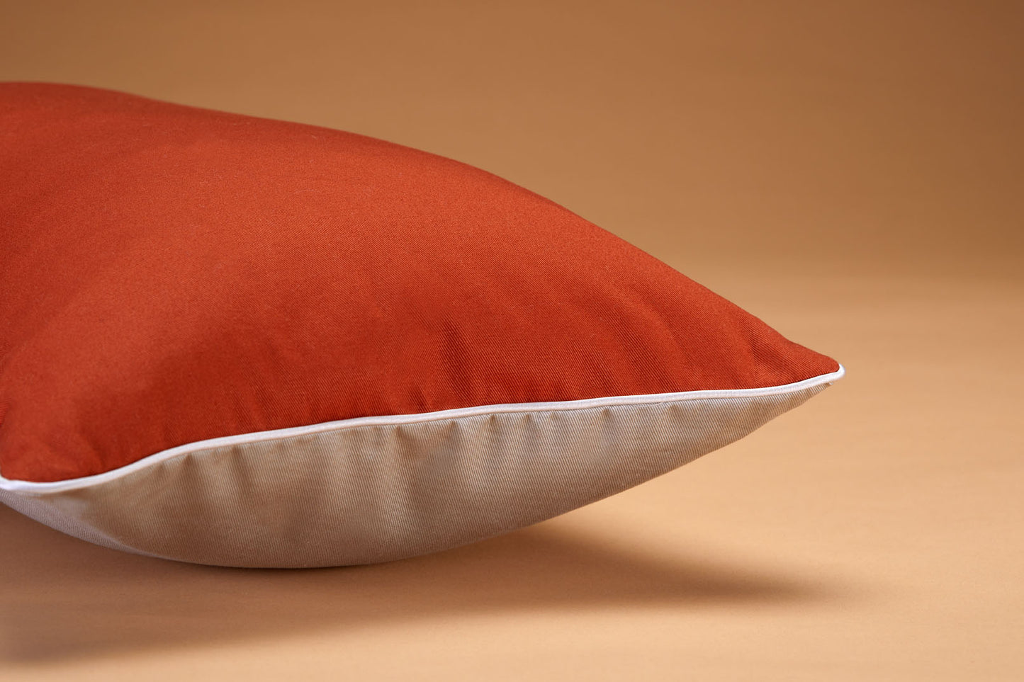 Two-Tone Pillow: Orange and Light Gray