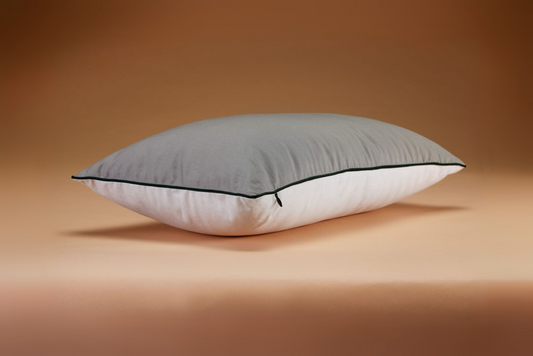 Two-Tone Pillow: Ivory and Smoky Gray