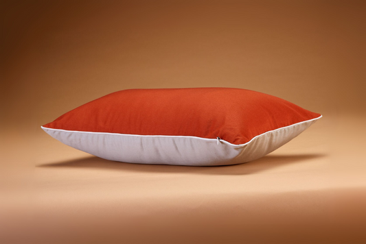 Two-Tone Pillow: Orange and Light Gray